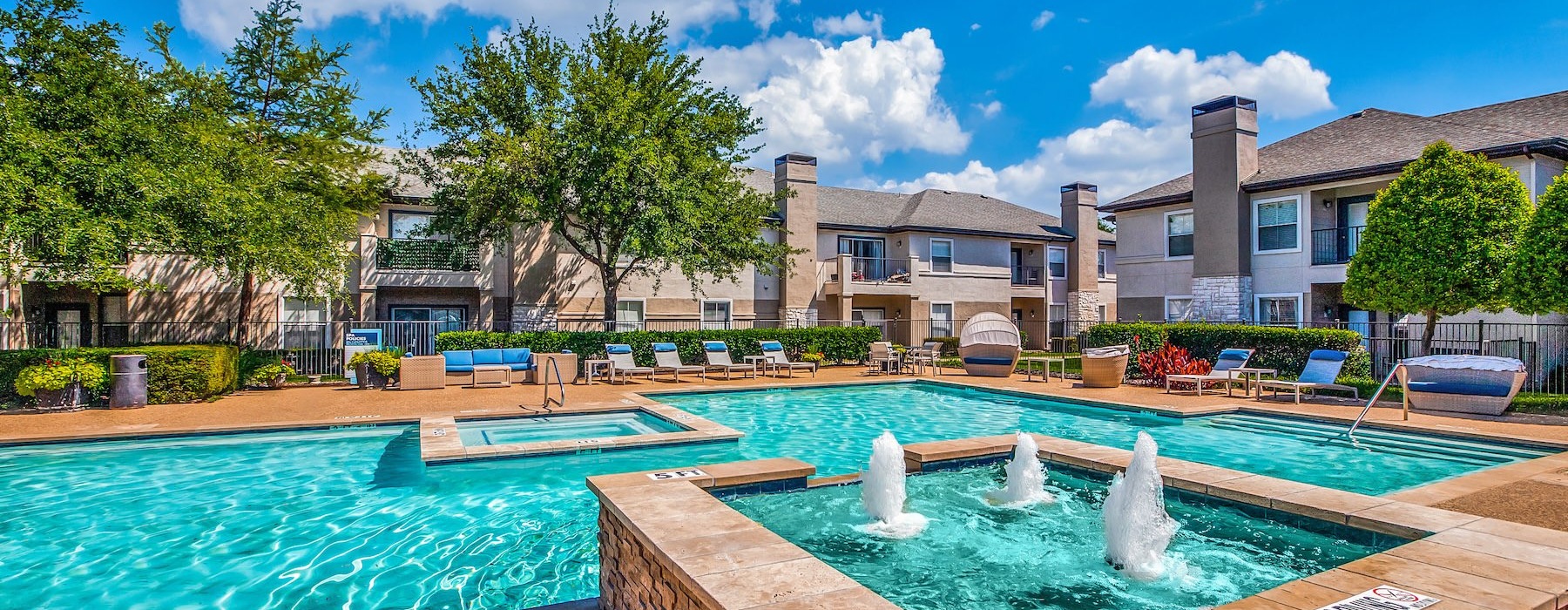 a swimming pool in a courtyard