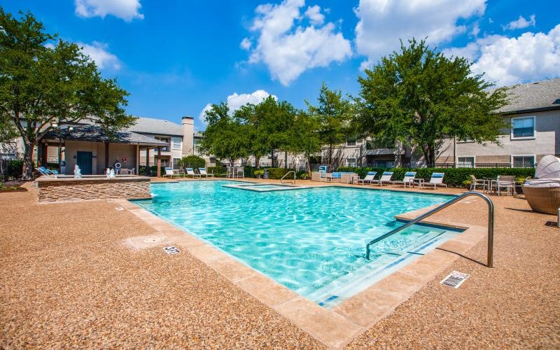 a swimming pool in a courtyard